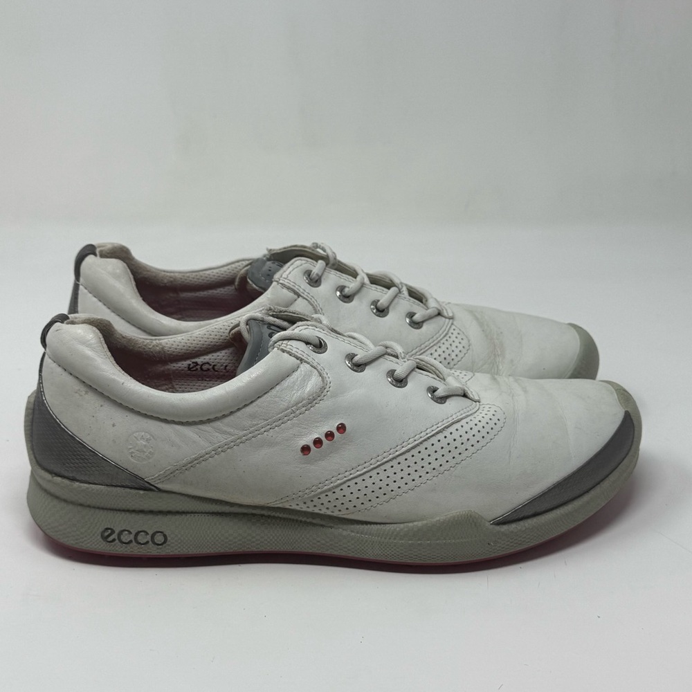 Ecco Biom Hybrid Golf Shoes Womens 10 Off White Yak Leather Spikeless Sneakers